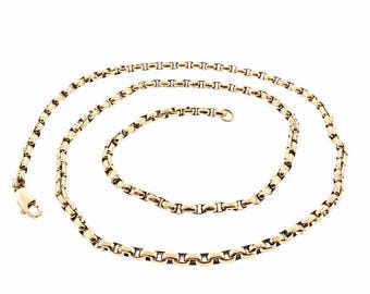 Edwardian Heavy 12K Gold Cable Chain Necklace 22-5/8"
