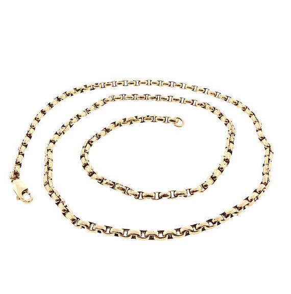 Edwardian Heavy 12K Gold Cable Chain Necklace 22-5/8