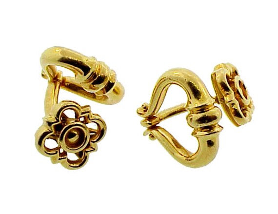 French 18K Gold Doorknocker Cufflinks