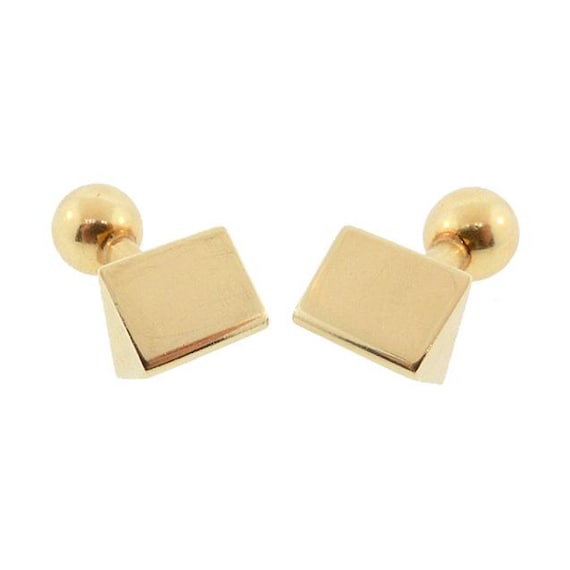 Louis Tamis & Sons Art Deco 14K Gold Barbell Cufflinks