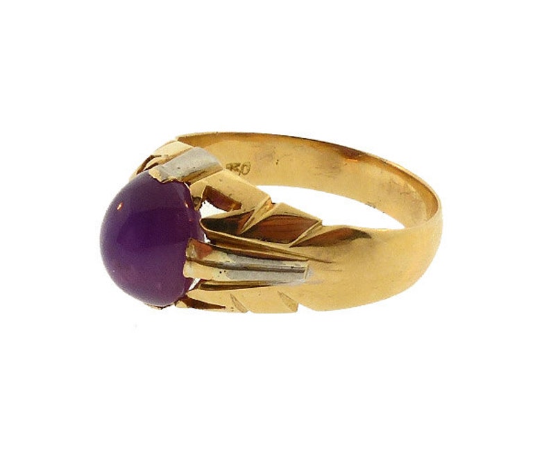 18K Gold Star Ruby Ring Men's Star Ruby Ring Retro | Etsy