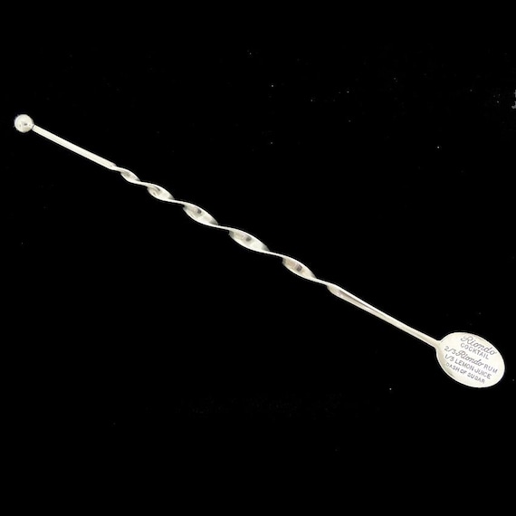 Art Deco Sterling Silver RIONDO RUM COCKTAIL Recipe Cocktail Stirrer