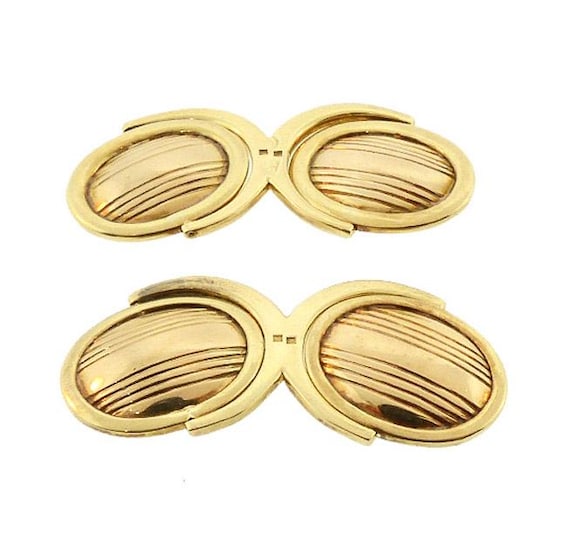 Art Deco 14K Gold Double Swivel Cufflinks