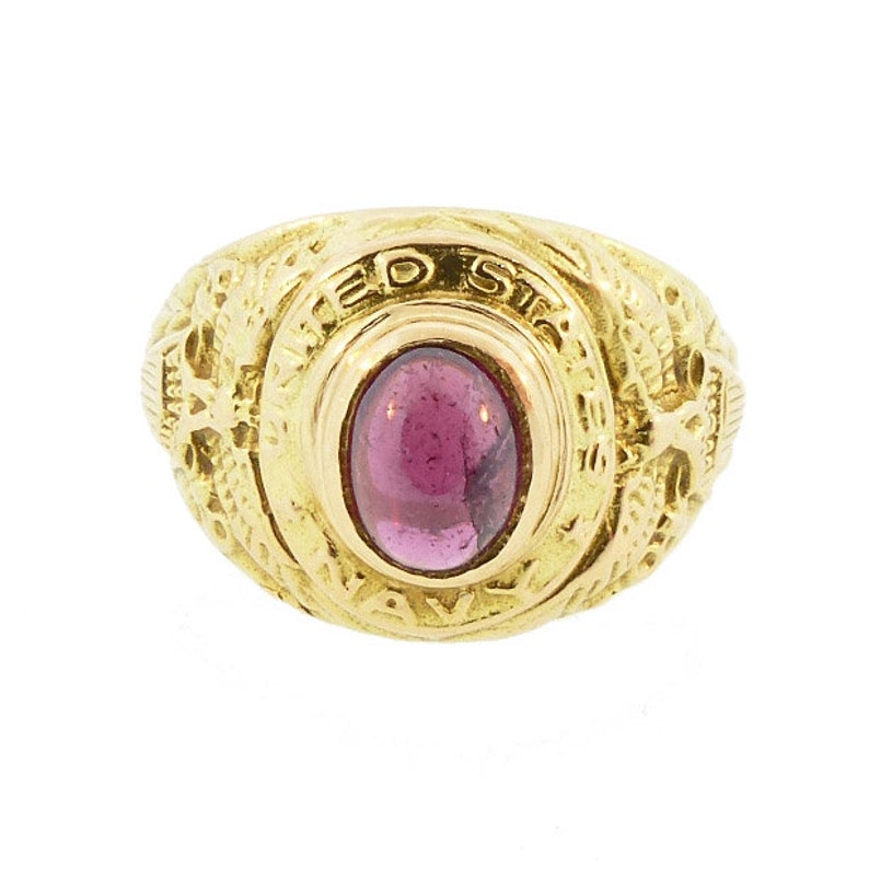 Antique 18K Gold & U.S. Navy Man's Ring Etsy