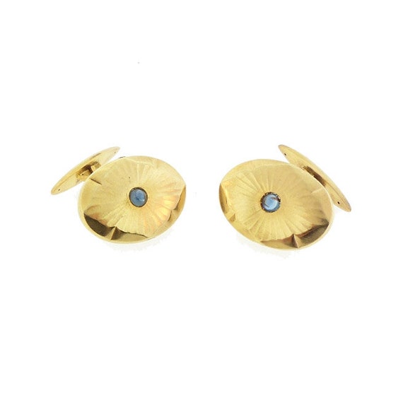 14K Gold & Cabochon Sapphire Cufflinks