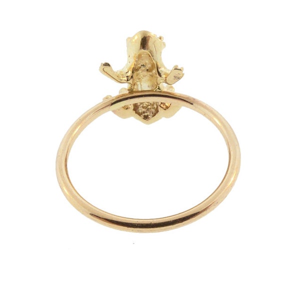 14K Gold & Emerald Frog Stickpin Conversion Ring - image 6