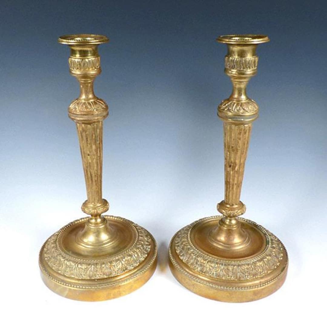 French Louis XVI Style Bronze Dore Candlesticks - Etsy