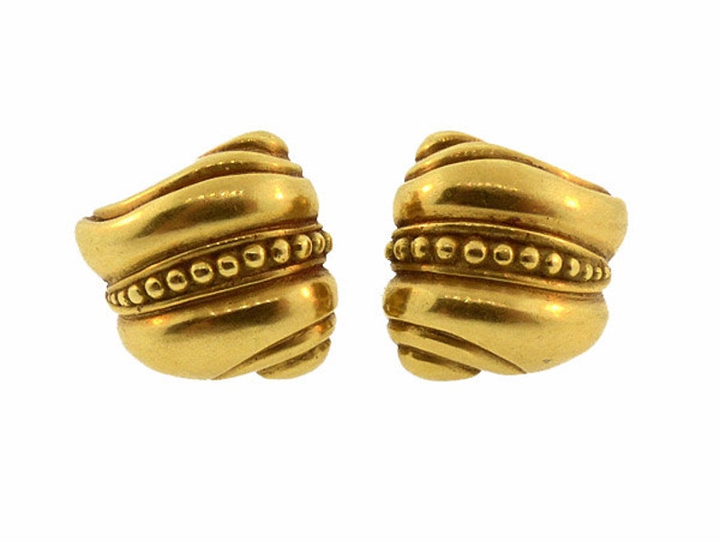 Kieselstein-cord 18K Gold caviar Earrings - Etsy