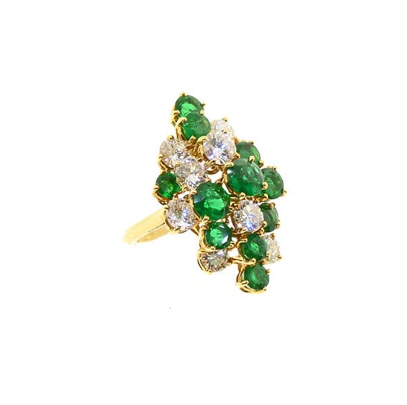 Boucheron 18K Gold, Diamond & Emerald Cocktail Ring