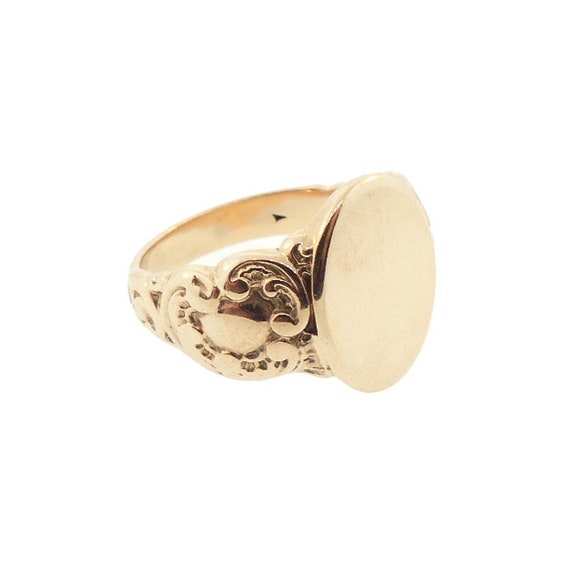 Art Nouveau 14K Gold Signet Ring