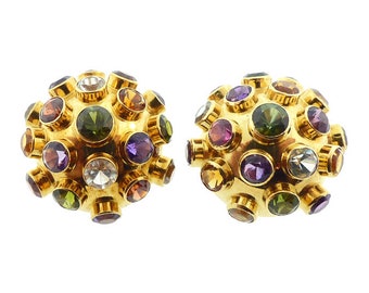 H Stern Sputnik 18K Gold & Multicolored Gemstone Earrings