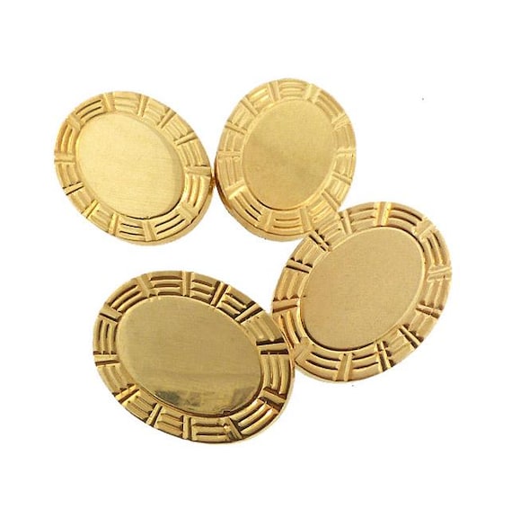 Edwardian 14K Gold Double-Sided Cufflinks