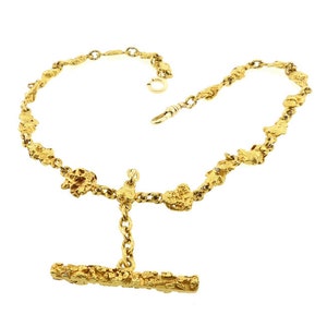 Victorian Natural Gold Nugget (20-24K) & 14K Gold Watch Chain
