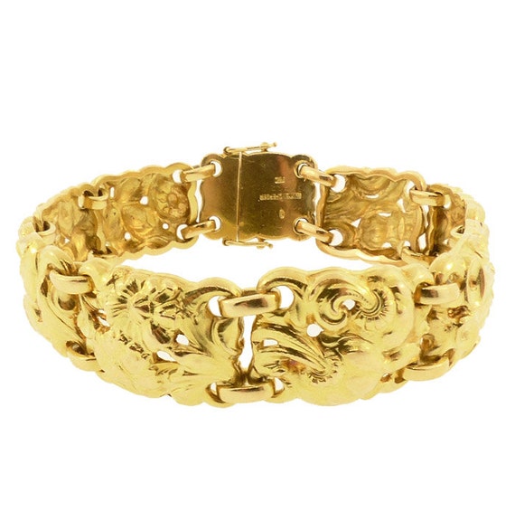 Pierrre Baltensperger 18K Gold Sculptural Floral Bracelet