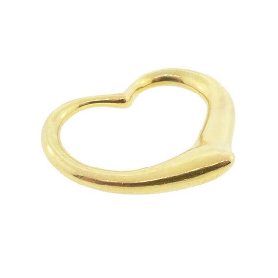 Tiffany Elsa Peretti 18K Gold Large OPEN HEART Pendant Necklace