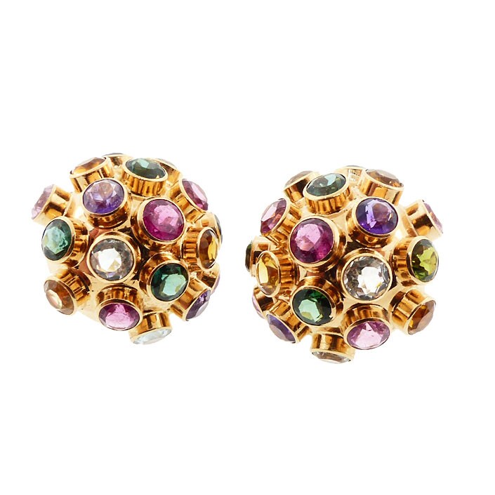 H Stern Sputnik 18K Gold & Multicolored Gemstone Earrings