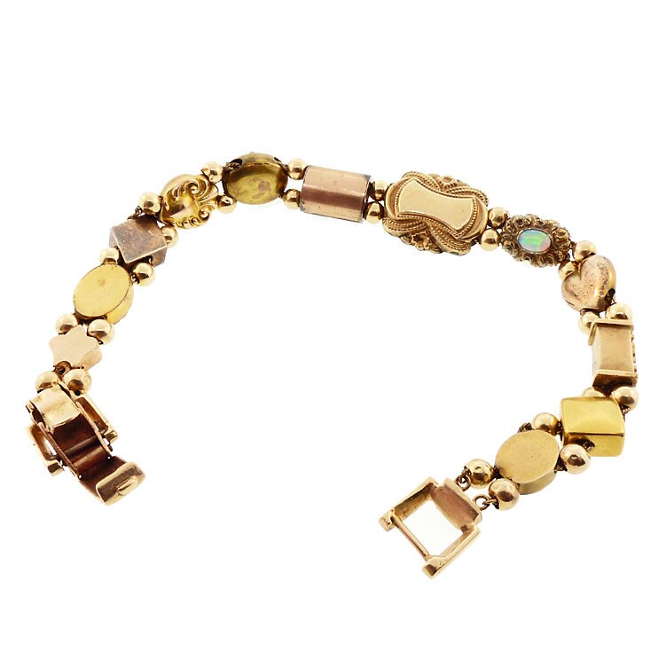 Victorian Gold Slide Bracelet 14K Gold Slide Bracelet Antique Slide