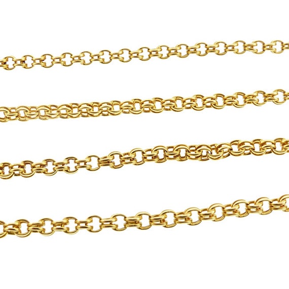 Victorian 14K Gold Double Belcher Chain Link Neck… - image 3