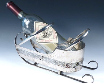 Art Deco Chrome Wine Bottle Sled