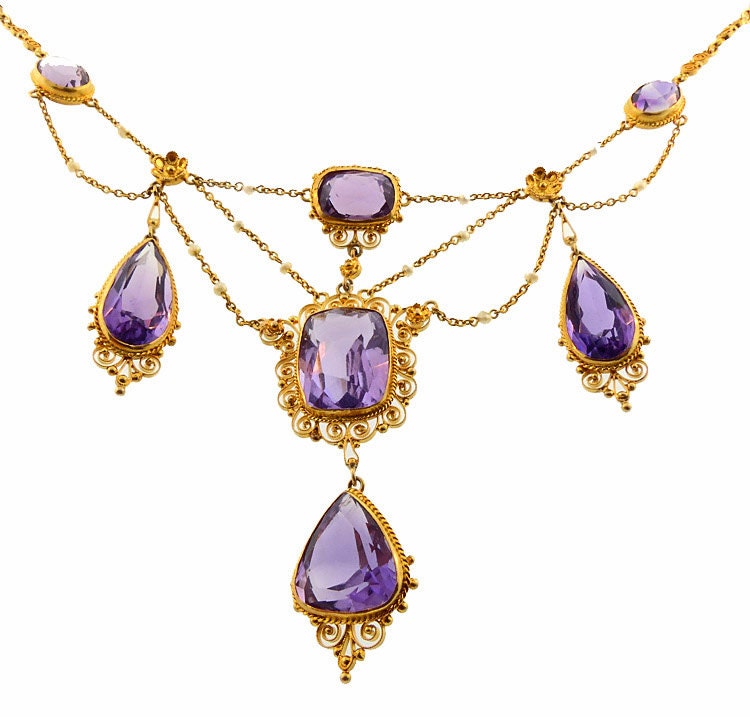 Royal Purple: Faceted Amethyst and 14k Yellow Gold Beaded Necklace –  Harvest Gold Gallery