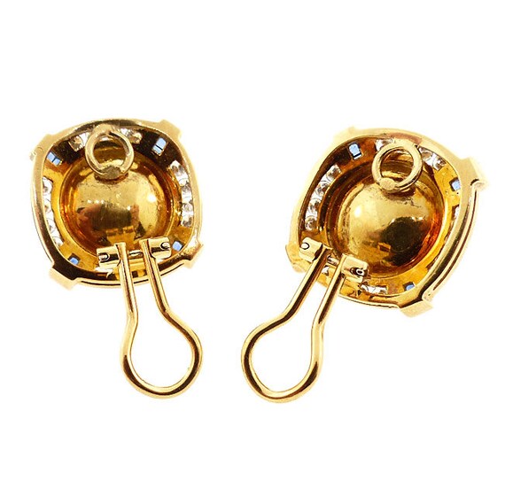 18K Gold, Pearl, Diamond & Sapphire Earrings by S… - image 7