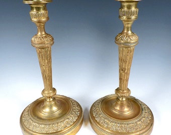 French Louis XVI Style Bronze Dore Candlesticks - Etsy