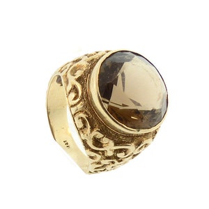 Victorian 14K Gold & Smoky Quartz Gentleman's Ring image 4