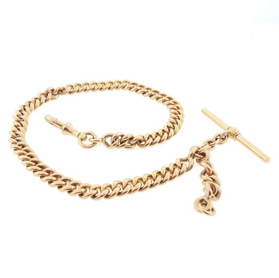 Victorian II 14K Rose Gold Curb Link Watch Chain