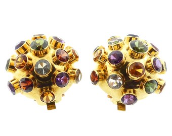 H Stern Sputnik 18K Gold Multicolored Gemstone Earrings