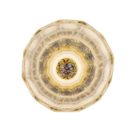Bohemian Zwischengoldglass Flared Liqueur or Shot Glass Beaker