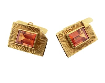 18K Gold & Citrine Vintage Cufflinks