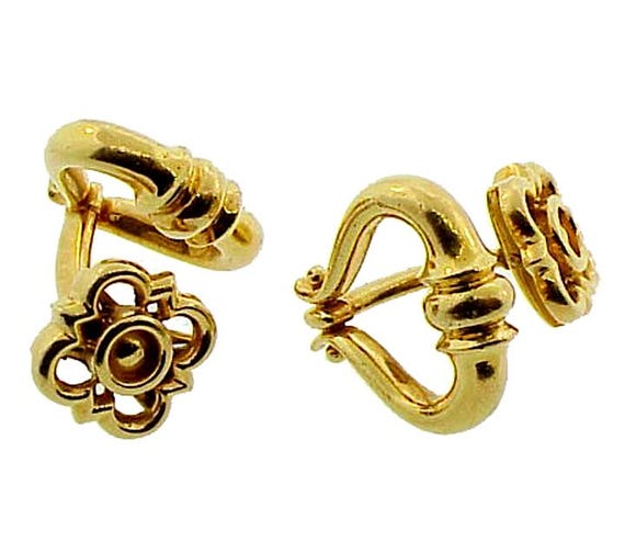 French 18K Gold Doorknocker Cufflinks