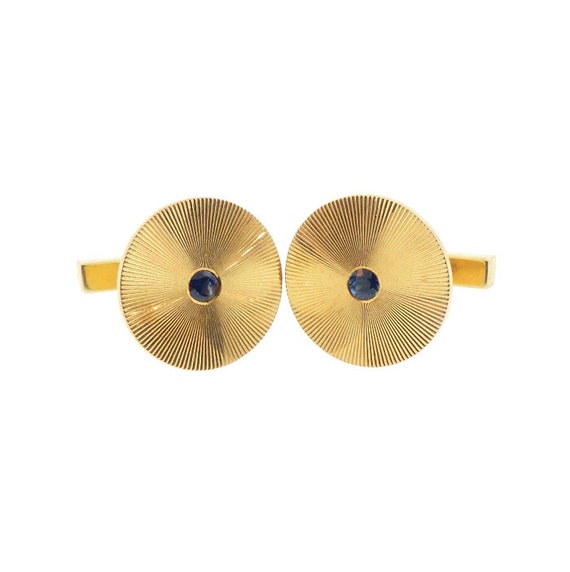 Tiffany & Co. 14K Yellow Gold and Sapphire Cufflinks