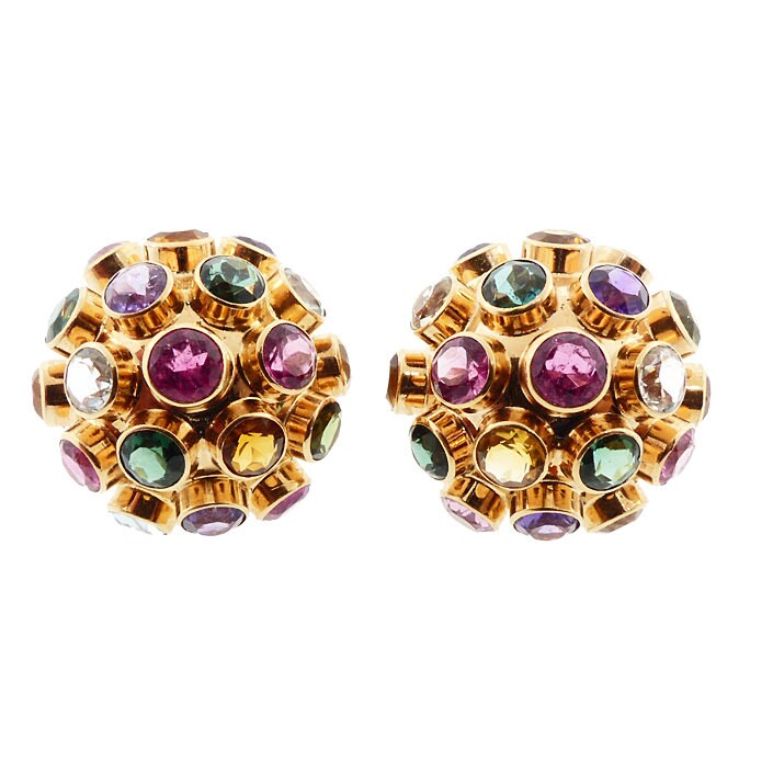 H Stern Sputnik 18K Gold & Multicolored Gemstone Earrings