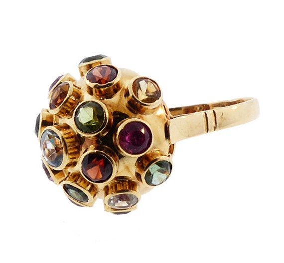 H Stern 18K Gold Multi-Gemstone Sputnik Ring