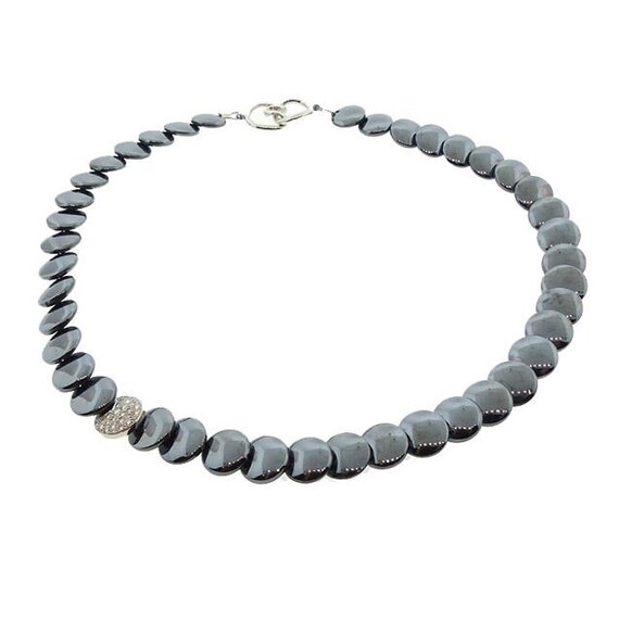 Angela Cummings Tiffany Diamond Platinum & Hematite Lentils Necklace