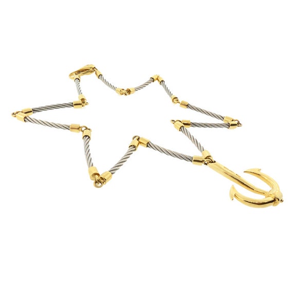 UnoAErre FLAVIA 18K Gold & Steel Anchor Pendant N… - image 4