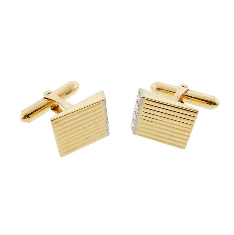 14K Gold Cufflinks Diamond Cufflinks Larter Cufflinks Etsy