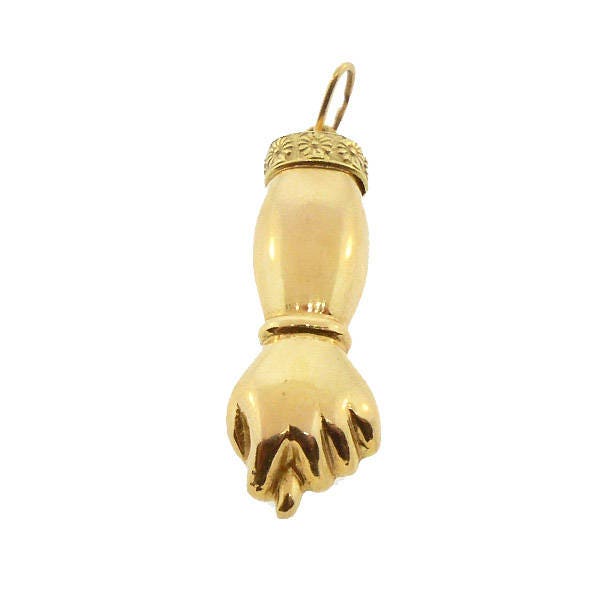 RESERVED 18K Gold Figa Good Luck Charm Pendant