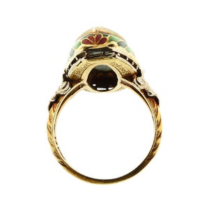 Art Deco Pinfire Opal Ring in Enameled 14K Gold Setting - Etsy