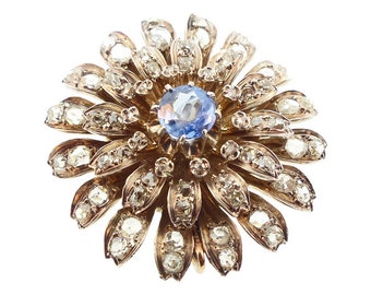 Georgian 18K Gold, Diamond & Sapphire Pendant