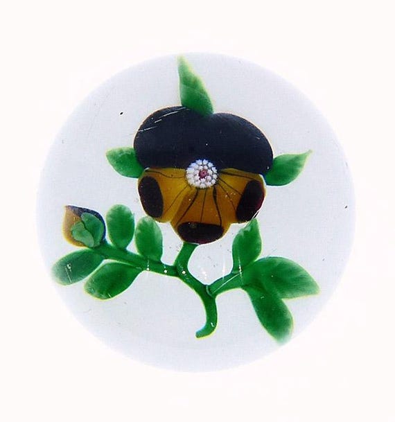 Antique Baccarat Pansy Glass Paperweight