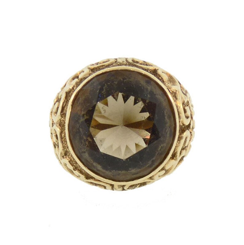 Victorian 14K Gold & Smoky Quartz Gentleman's Ring image 3