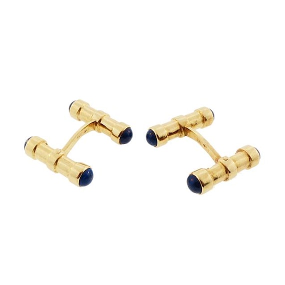 Art Deco 18K Gold & Lapis Lazuli Cufflinks by Gaetan de Percin