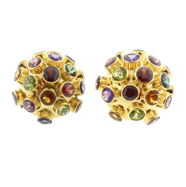 H Stern 18K Gold & Multicolored Gemstone Sputnik Earrings