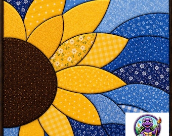 Sunflower Kinusaiga Pattern | JPG | Fabric Art