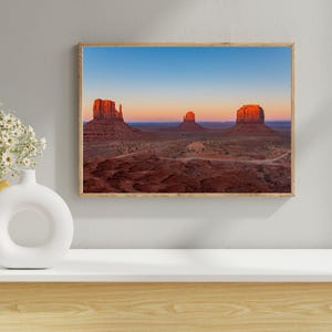 Monument Valley Fine Art Print, Southwestern Sunset, Red Rock Canvas, Travel Gift, Archival Paper, Home Office Decor