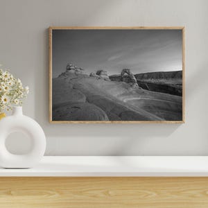 Arches National Park fine art print, Delicate Arch print, Moab Utah landscape photography, Utah  print, Red Rock arches, Black & white