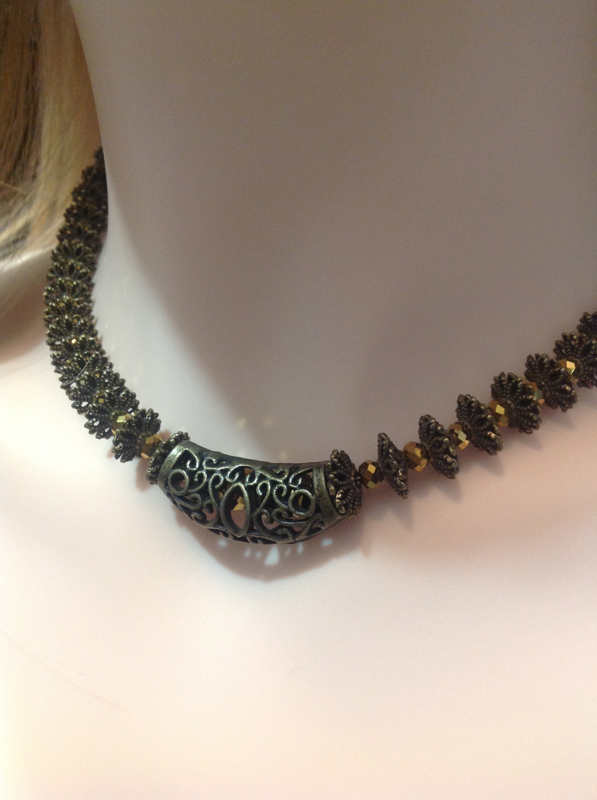 Sassy Brass Necklace Set Etsy