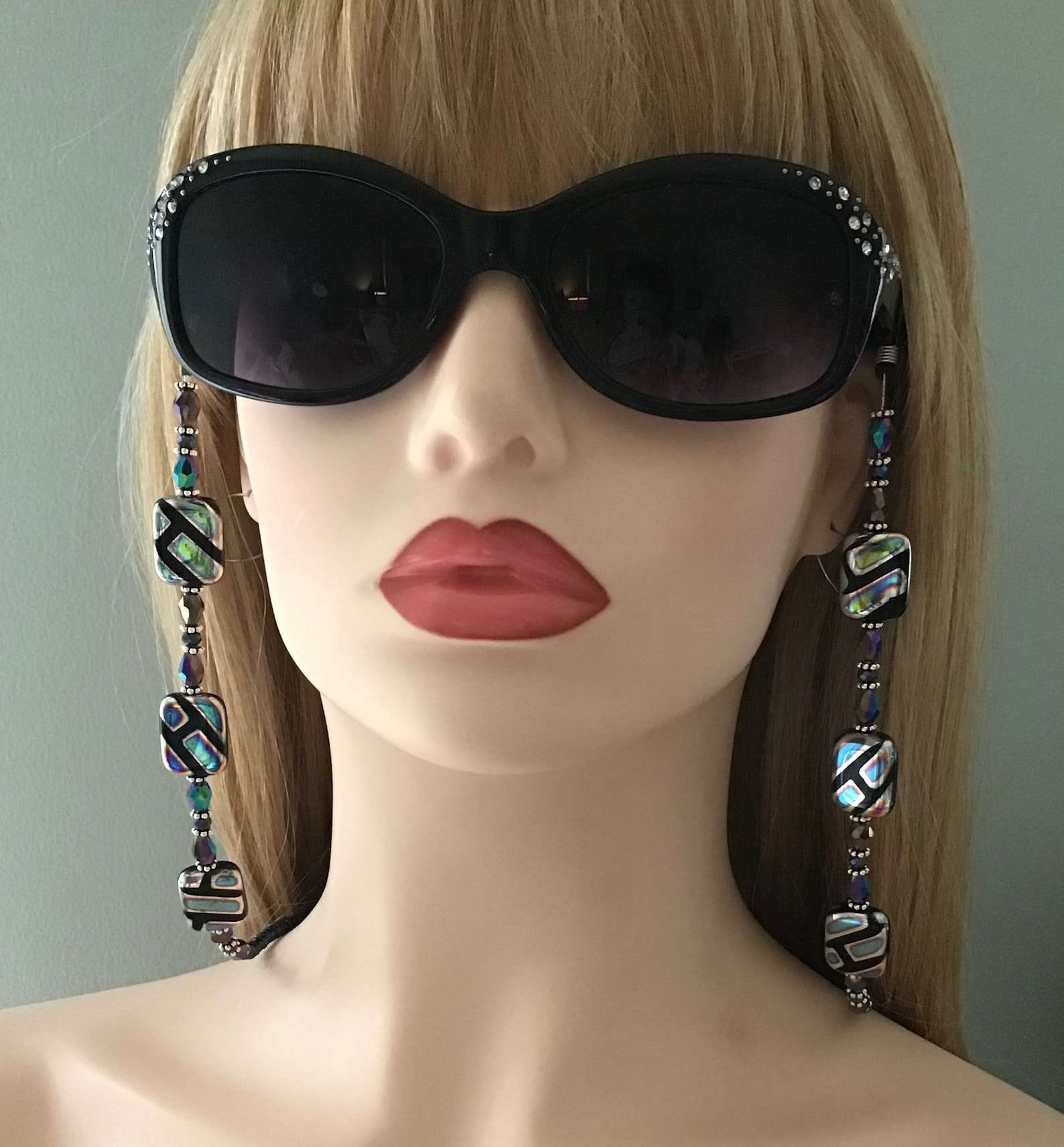 Peacock Prisms Eyeglass / Sunglass Necklace Etsy